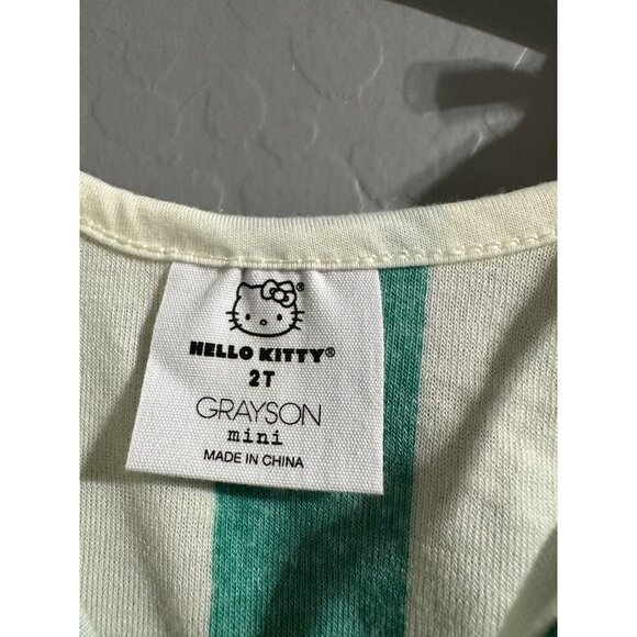 Hello Kitty 2T Green & White Striped Romper Ford Bronco Toddler Outfit 2T NWT - Picture 4 of 9